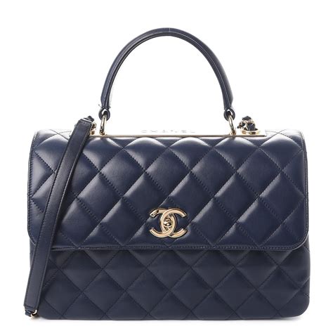 chanel medium navy blue bag|chanel blue flap bag.